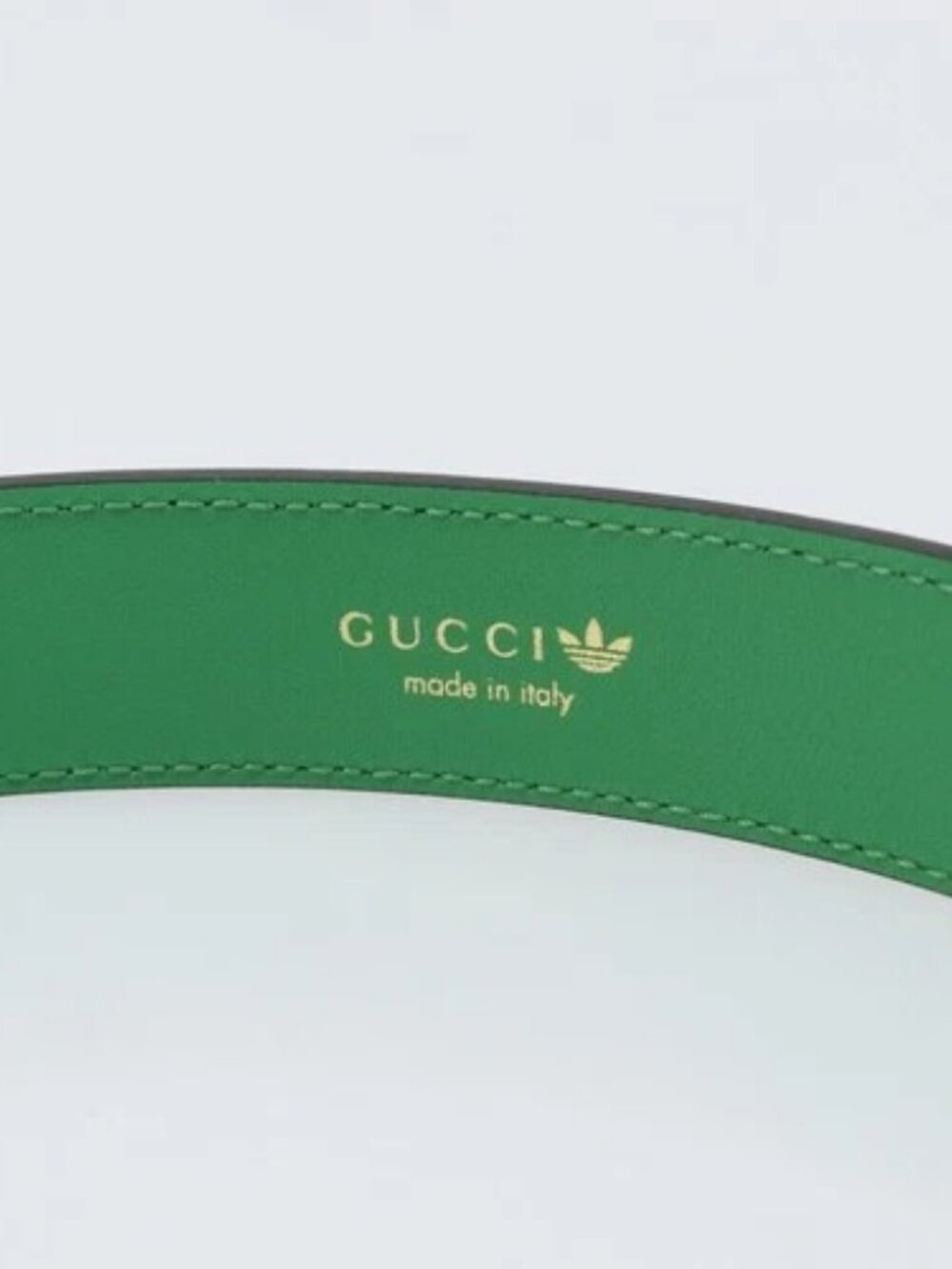 GUCCI Gucci × Adidas Belt Leather 43.3"" Green - Picture 9 of 11